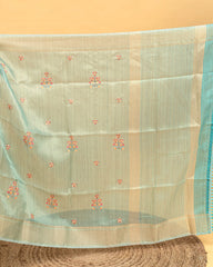 SC3121 - Tissue Embroidery Saree With Jarjoshi Work
