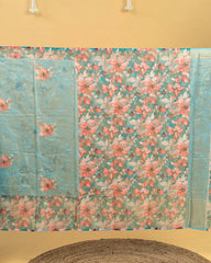 SC3415 - Tissue Saree With Embroidery All Over