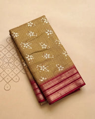 SC6007 - DOLA SILK PRINTED ZARI CHECKED