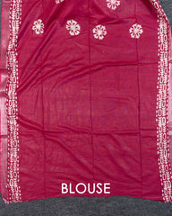 SC3875 - Raw Silk With Bandhini Print