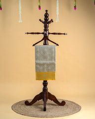 Tissue Saree with Silver Stone and Thread Work