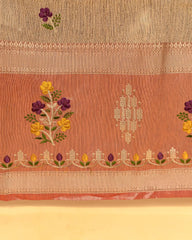 SC3120 - Tissue Saree With Sequence And Embroidery Work