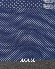 SC3967 - Indigo Blue Linen With Bandhini Print