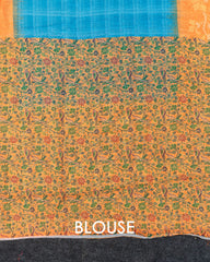 SC4351 - Linen Embroidery Checked With Gold Foil Along Border