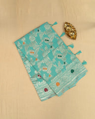 SC3213 - LINEN COTTON WITH MEENA BUTTA