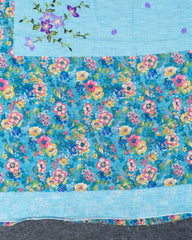 SC3151 - Linen With Colour Embroidery And Chikku Work