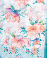 SC3146 - Linen Saree With Digital Print And Full Body Embroidery