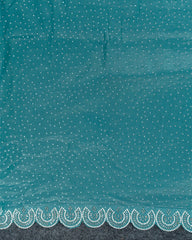 SC3452 - FENDY SATIN WITH SILVER STONE AND JARJOSHI WORK ALONG BORDER