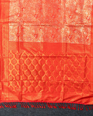 SC3964 - TISSUE SAREE WITH MEENA BUTTA AND COPPER ZARI