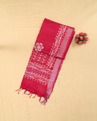 SC3875 - Raw Silk With Bandhini Print