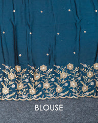SC3371 - Chiffon Georgette With Stone And Meena Foil Work Along With Seperate Blouse