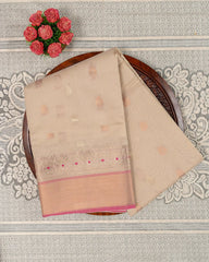 SC2880 - Linen Cotton With Copper And Gold Zari