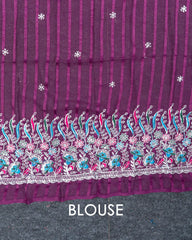 SC3359 - Chiffon Georgette With Sarowski And Seperate Blouse Work