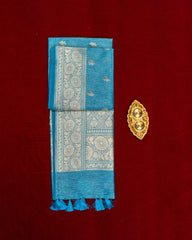 SC3288 - Tussar Saree With Gold And Copper Butta