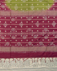 SC2894 - Raw Silk With Bandhini Design