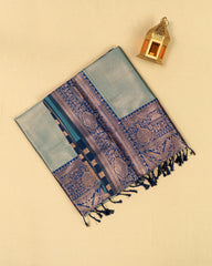 SC4128 - Tissue Saree With Copper Zari All Over Body