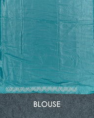 SC3452 - FENDY SATIN WITH SILVER STONE AND JARJOSHI WORK ALONG BORDER