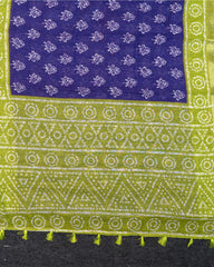 SC4350 - Linen With Bandhini Print And Border Stone