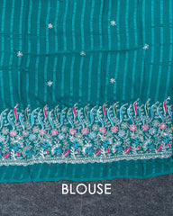SC3359 - Chiffon Georgette With Sarowski And Seperate Blouse Work