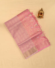 SC3052 - Tissue Plain Saree with Rich Pallu