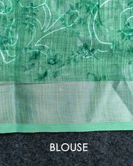SC3627 - Linen Saree With Sparkling Stone And Embroidery All Over