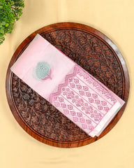 SC2980 - Silk Cotton With Pink And Self Zari