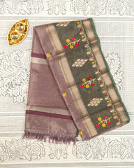 SC3120 - Tissue Saree With Sequence And Embroidery Work