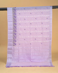 Linen Embroidery with Silver Zari