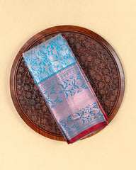 SC3667 - Litchi Silk With Jaquard Body And With Contrast Border