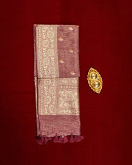 SC3288 - Tussar Saree With Gold And Copper Butta