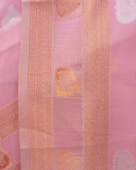 SC3181 - Linen Saree With Copper And Silver Butta