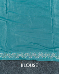 SC3452 - FENDY SATIN WITH SILVER STONE AND JARJOSHI WORK ALONG BORDER