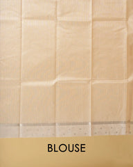 Tissue Linen Saree with Fancy Border & Meena Flower Embroidery