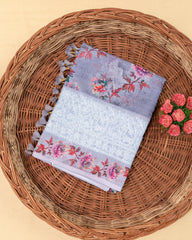 SC3420 - Linen Saree With Embroidery Border