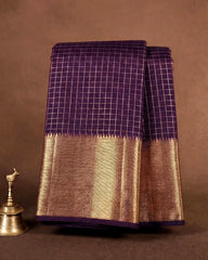 SC6913 - CREPE CHECKED SAREE
