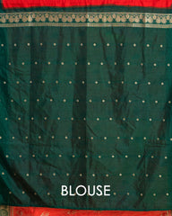Sivappu Pachchai Tussar Saree