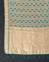SC5285 - Tussar Cotton Saree With Copper Stone All Over Body
