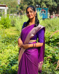 SC6913 - CREPE CHECKED SAREE