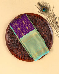 SC3471 - Silk Saree With Checked Gold Butta