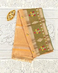 SC3120 - Tissue Saree With Sequence And Embroidery Work