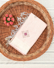 SC3412 - Linen Saree With Multi Stone