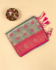 SC3257 - Tissue Meena Butta With Sarowski Work Saree