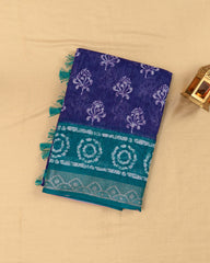 SC4350 - Linen With Bandhini Print And Border Stone