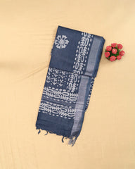 SC3875 - Raw Silk With Bandhini Print