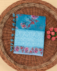 SC3420 - Linen Saree With Embroidery Border