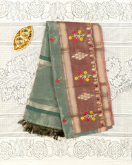 SC3120 - Tissue Saree With Sequence And Embroidery Work