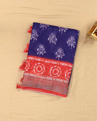 SC4350 - Linen With Bandhini Print And Border Stone