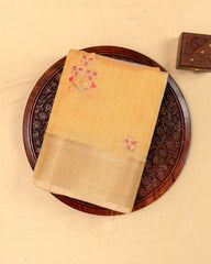 SC3121 - Tissue Embroidery Saree With Jarjoshi Work