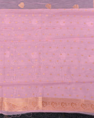 SC3181 - Linen Saree With Copper And Silver Butta