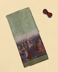 Tissue Embroidery Kalamkari Saree